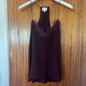 CAMI NYC Silk Lace Camisole - Oxblood